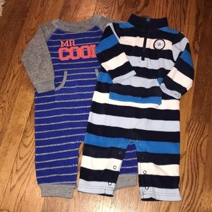 Two one-piece fleece jumpers